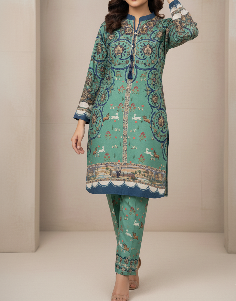 Christmas Theme 2-Piece Co-ord Set Khaddar💖✨