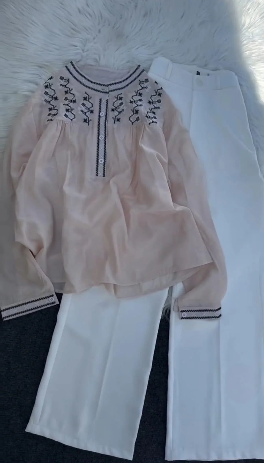 Cotton embroidered Top&Pent