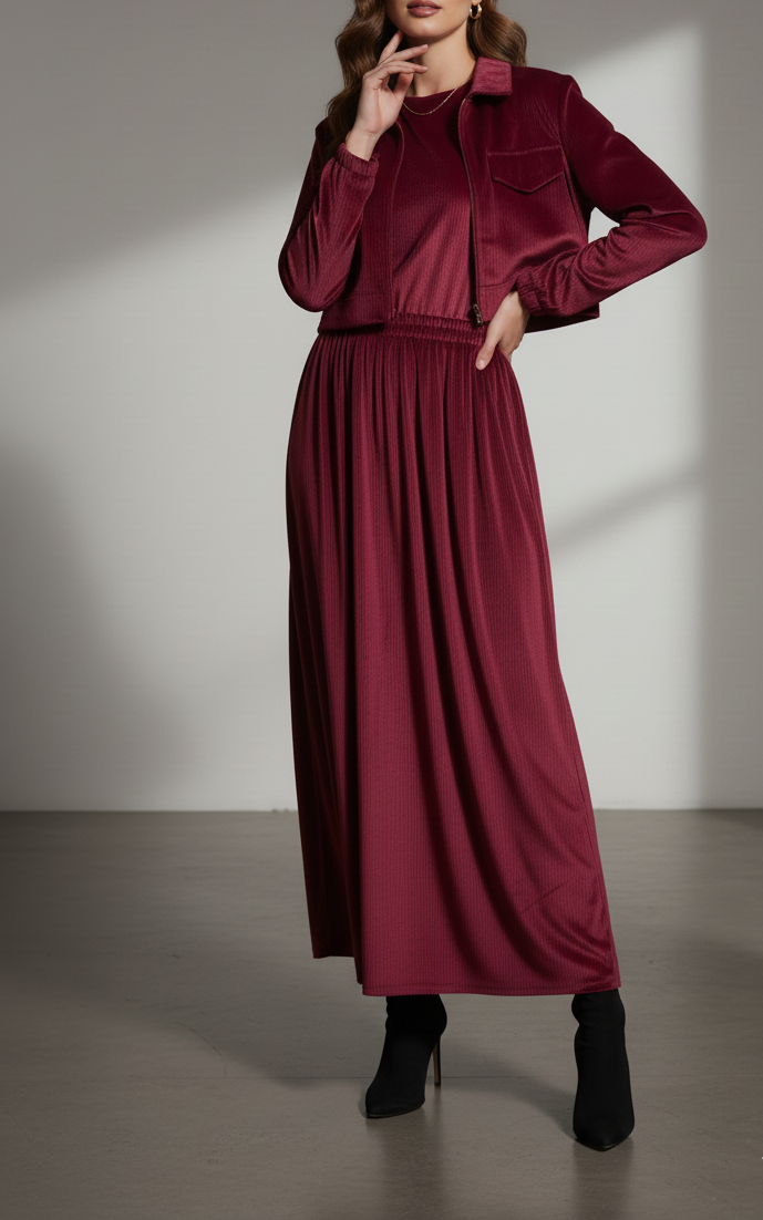 Soft & Comfortable Velvet 2 Piece Maxi💫❄️