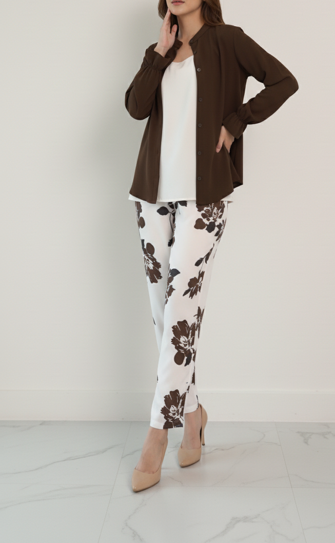 Elegant 3Pc Suit ✨🤍 Simple Western Style 🌸👖) D:2007