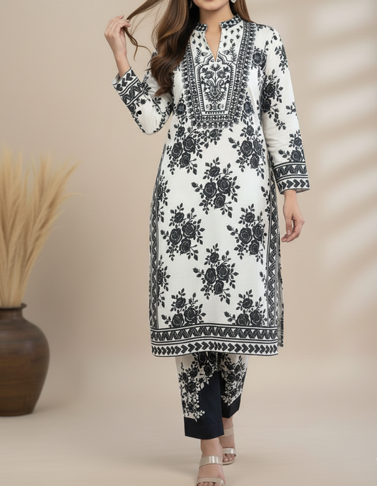 Digital printed 2-Piece Co-ord Set Khaddar 💖✨