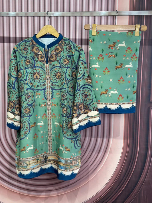 Christmas Theme 2-Piece Co-ord Set Khaddar💖✨