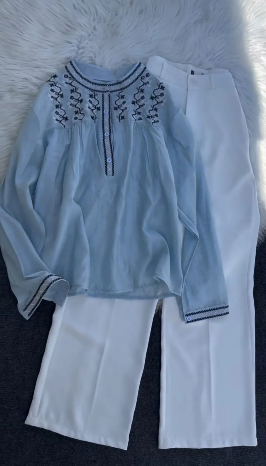 Cotton embroidered Top&Pent