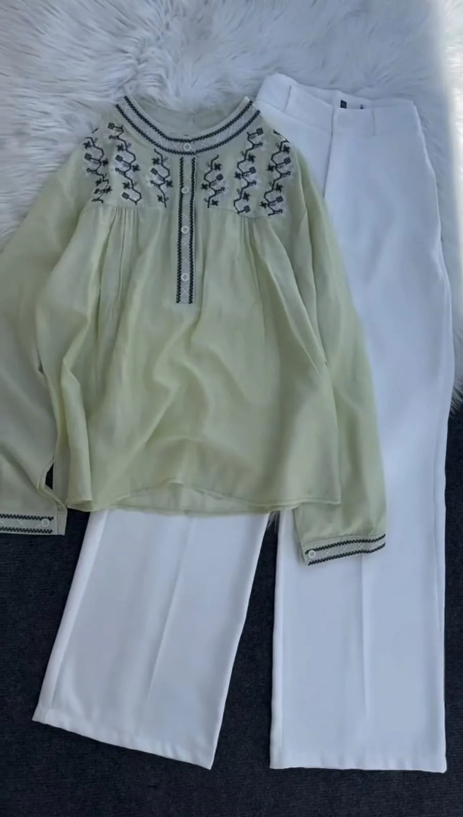 Cotton embroidered Top&Pent